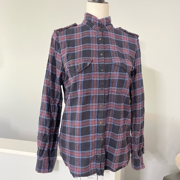 Zadig & Voltarie Eagle Bedazzled Plaid Flannel Women's Large Tess Carreaux - Picture 12 of 12